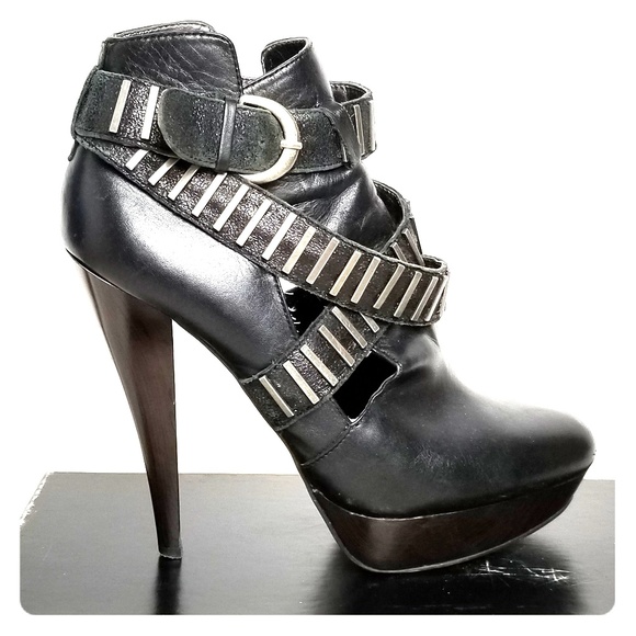 Charles David Shoes - Charles David Black Rocker Booties w/ Spiked Heels